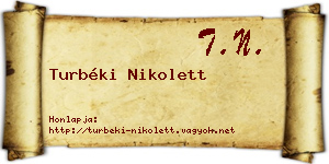 Turbéki Nikolett névjegykártya